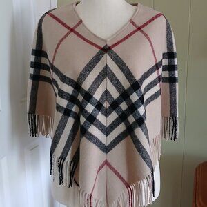 Burberry Nova Check Poncho with Fringe -- EXCELLENT CONDITION